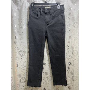 Madewell Jeans Dark Wash Black Stovepipe Petite 28P 21.5 INSEAM Skinny Straight